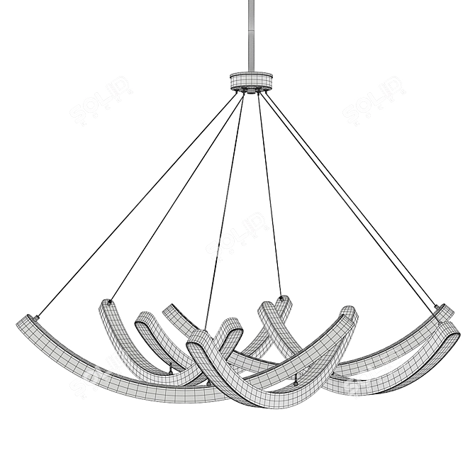 Modern Swing Time LED Pendant 3D model image 2