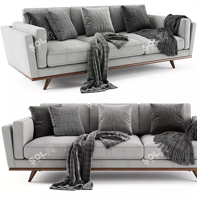 Zander 3-Seater Sofa by West Elm 3D model image 1