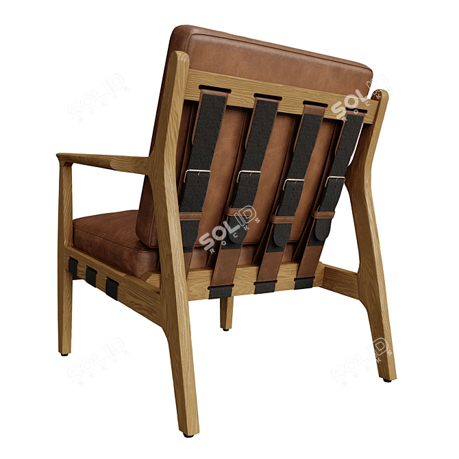 Silas Copper-Black Armchair 3D model image 2