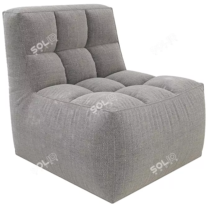 Title: Cozy Snow Boucle Lounge Chair 3D model image 1