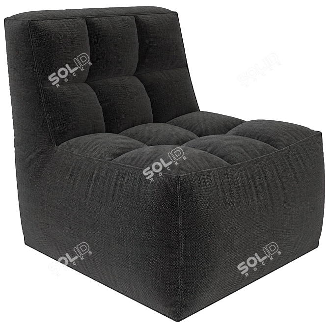 Title: Cozy Snow Boucle Lounge Chair 3D model image 2