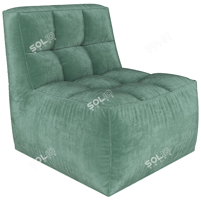 Title: Cozy Snow Boucle Lounge Chair 3D model image 3