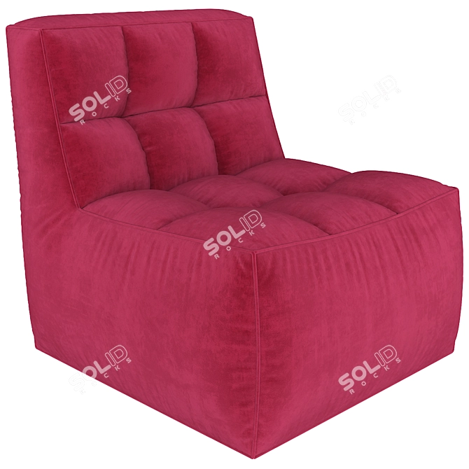 Title: Cozy Snow Boucle Lounge Chair 3D model image 4