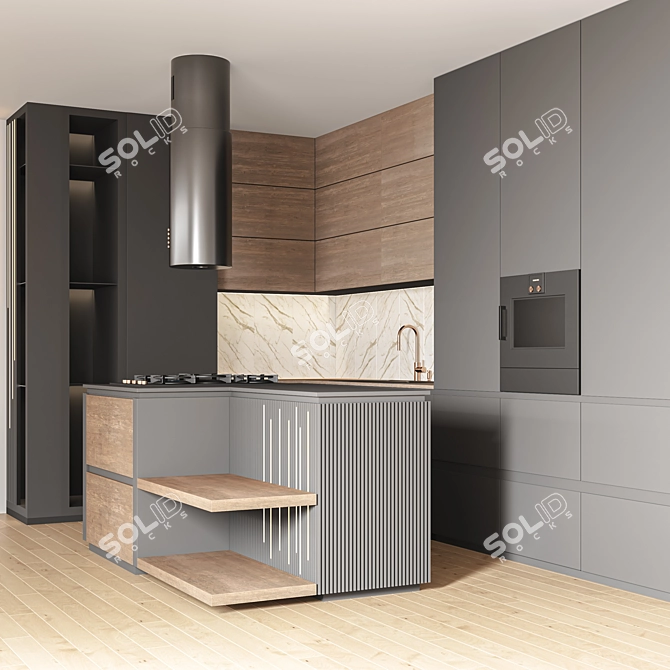 Modern Kitchen Model A 3D model image 4