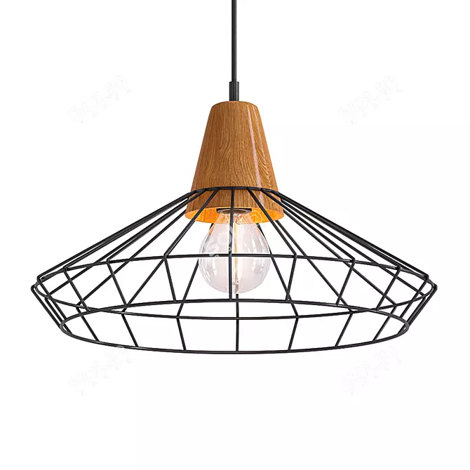 Nordic Hanging Cage Lamp 3D model image 1