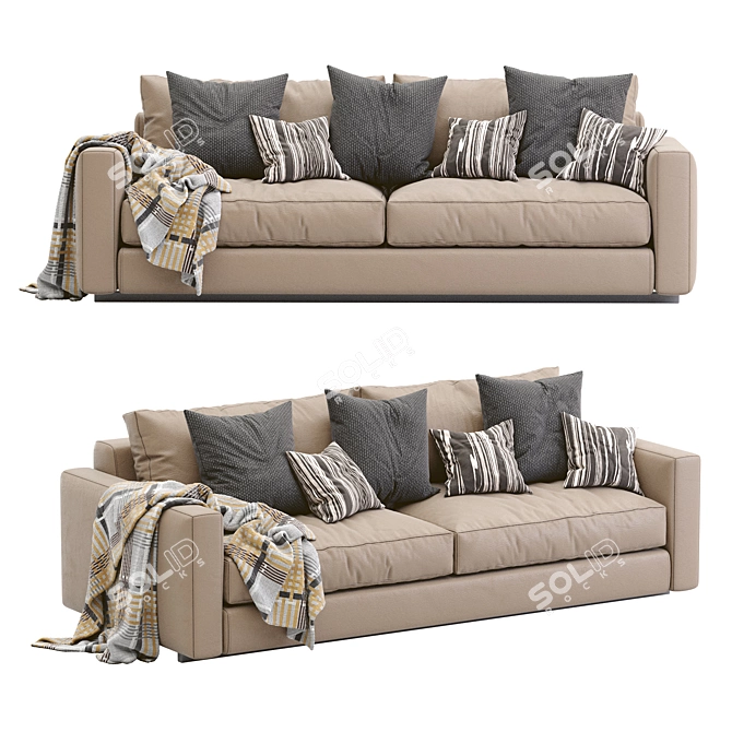 Ferlea Leather Sofa: Sleek & Elegant 3D model image 3