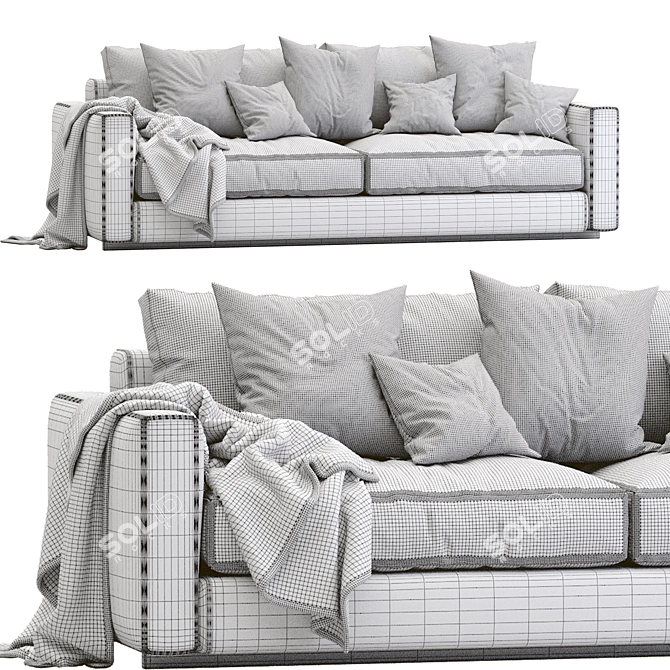 Ferlea Leather Sofa: Sleek & Elegant 3D model image 4