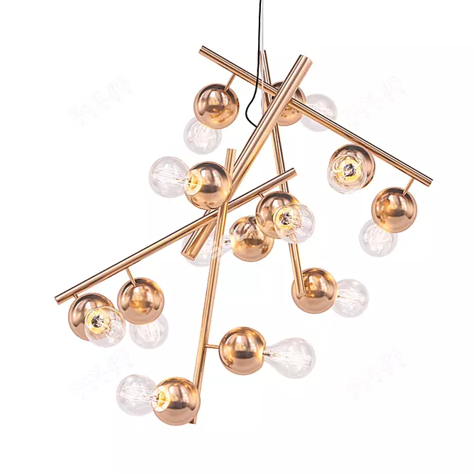 Galaxy Collection Modern Brass Chandelier 3D model image 1