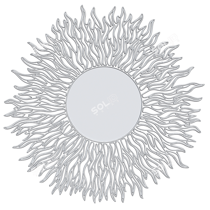 Sunburst Wire Mirror 3D model image 3