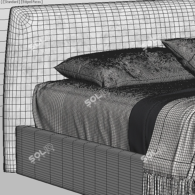 Elegant JACQUELINE Bed by Poliform 3D model image 2