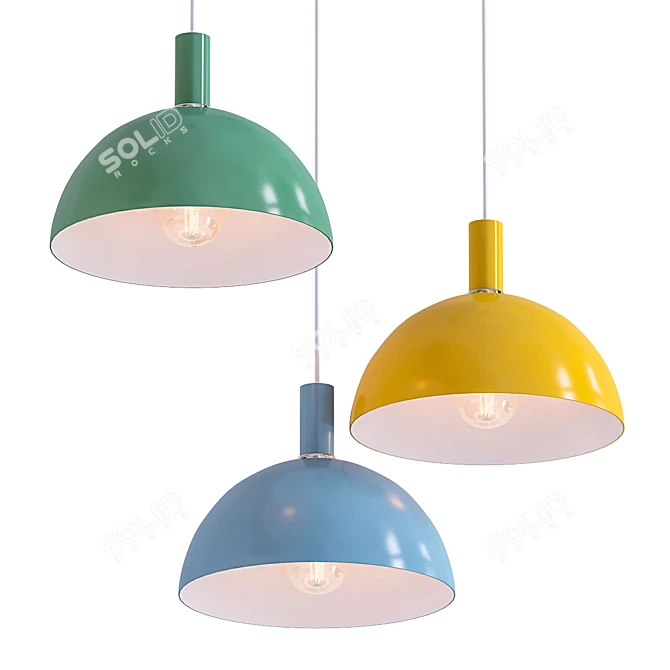 Modern Hanging Lampshade Light 3D model image 1