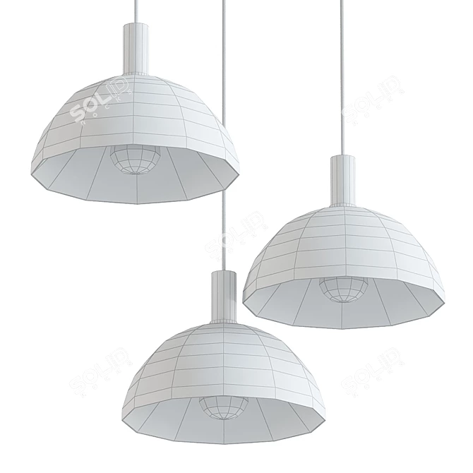 Modern Hanging Lampshade Light 3D model image 2