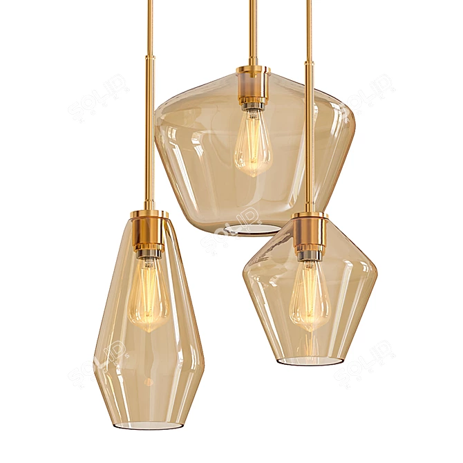 Meriall Hanging Glass Pendant 3D model image 1