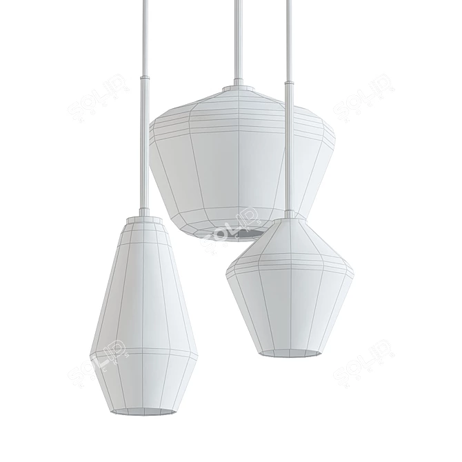 Meriall Hanging Glass Pendant 3D model image 2