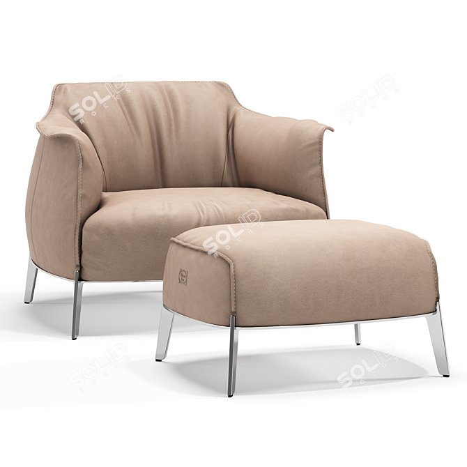 Luxury Italian Armchair: Archibald Gran Comfort 3D model image 1