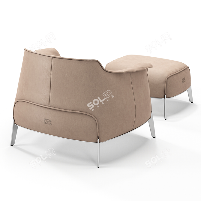 Luxury Italian Armchair: Archibald Gran Comfort 3D model image 2