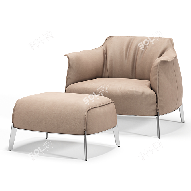 Luxury Italian Armchair: Archibald Gran Comfort 3D model image 4