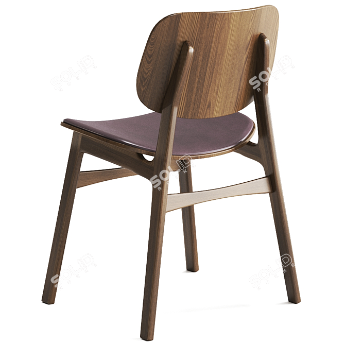 Soborg Wood Leather Chair 3D model image 2