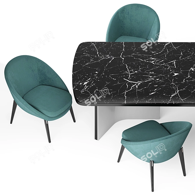 Modern Minotti Lido Chair & Table: Marvin 2021 Collection 3D model image 3