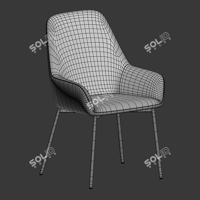Evy II Upholstered Chair - Stylish and Comfortable 3D model image 5