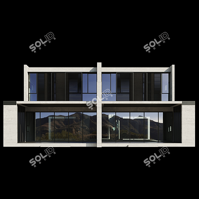 Sleek Modern Home Design 3D model image 2