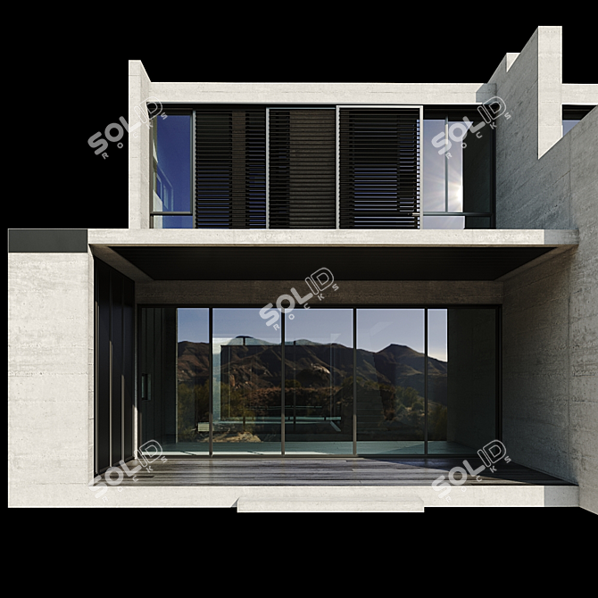 Sleek Modern Home Design 3D model image 3