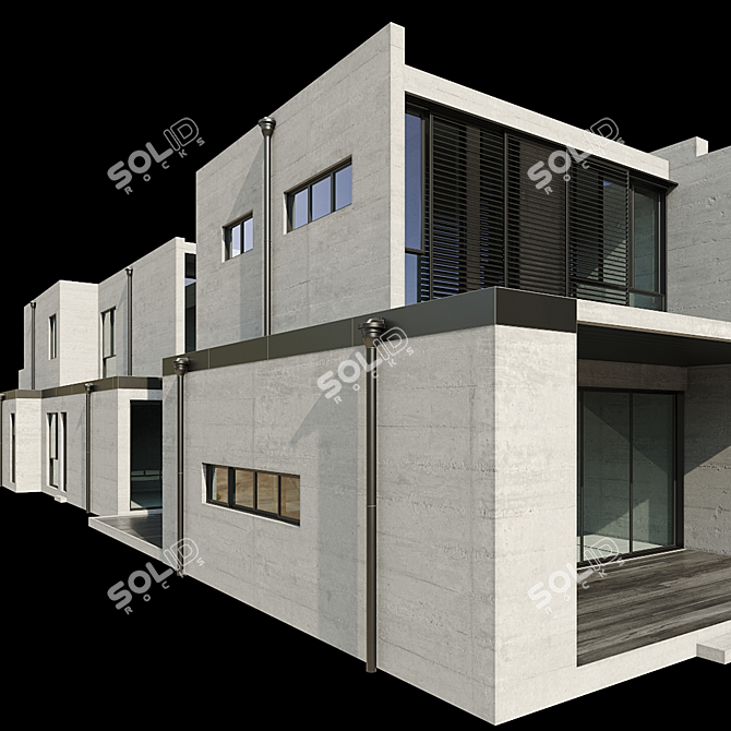 Sleek Modern Home Design 3D model image 5