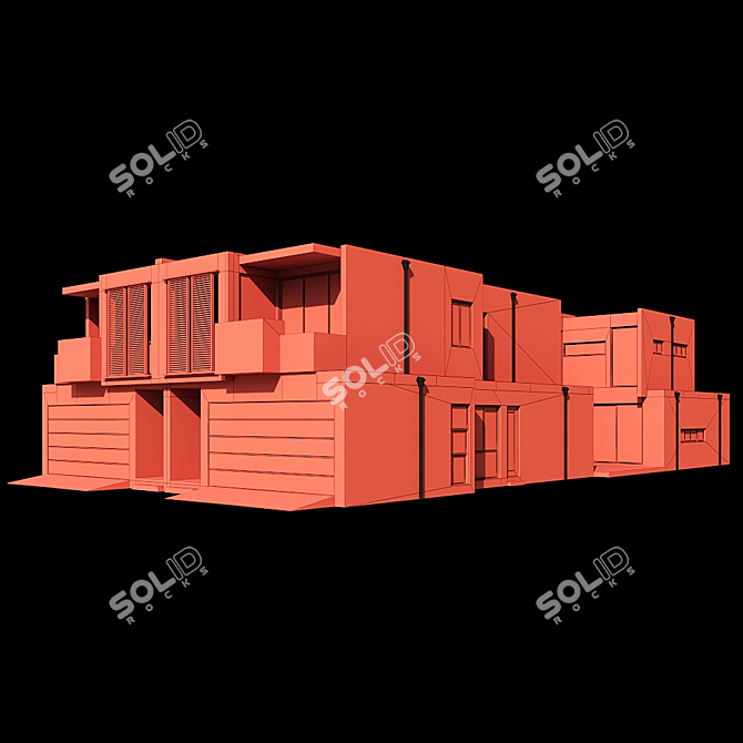 Sleek Modern Home Design 3D model image 6