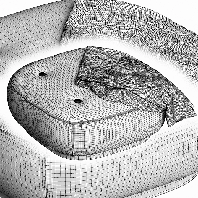 Elegant Comfort: Oshiro Design Pouf 3D model image 4