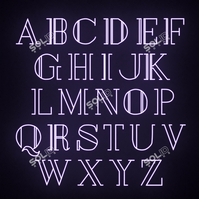 Illuminated Neon Letters 3D model image 2