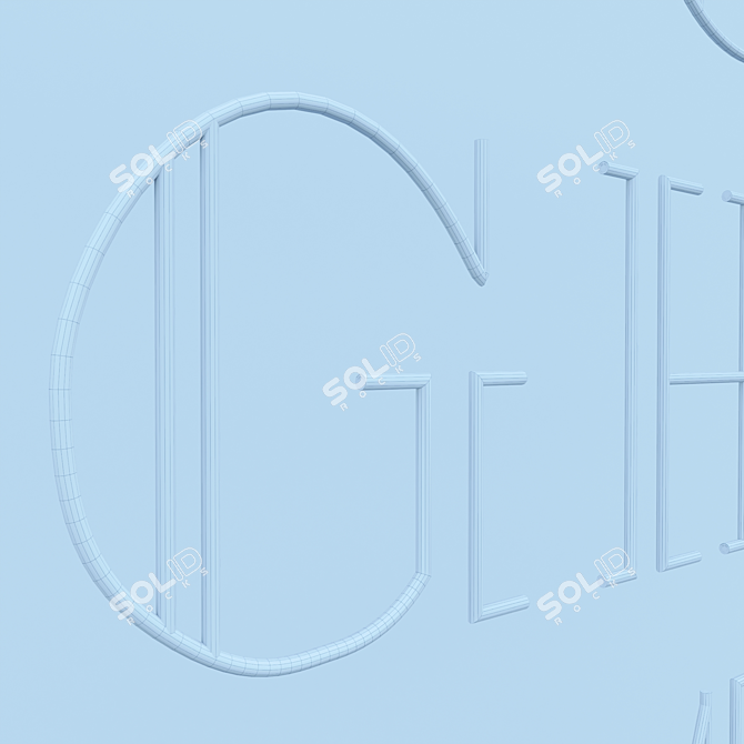 Illuminated Neon Letters 3D model image 3