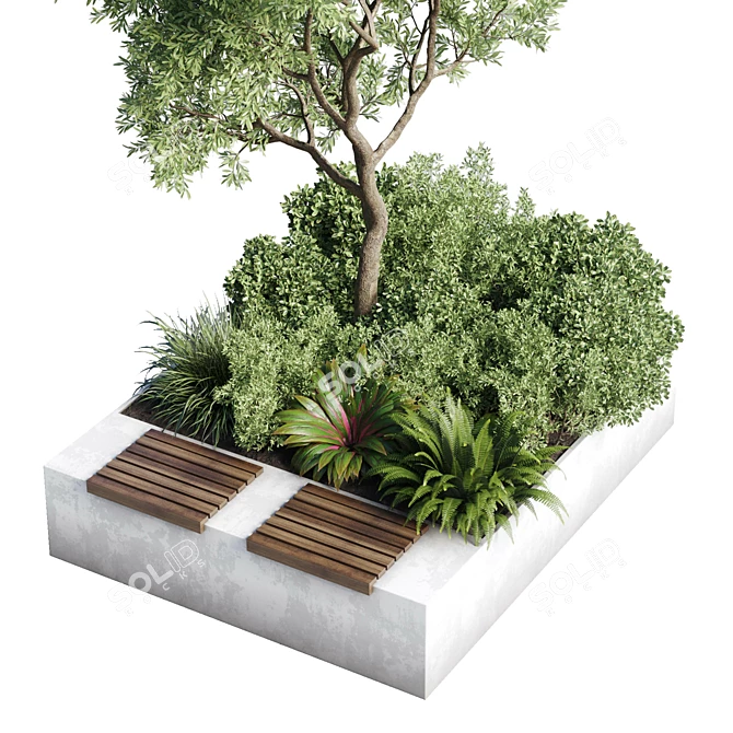 Urban Green Benches Collection 3D model image 3