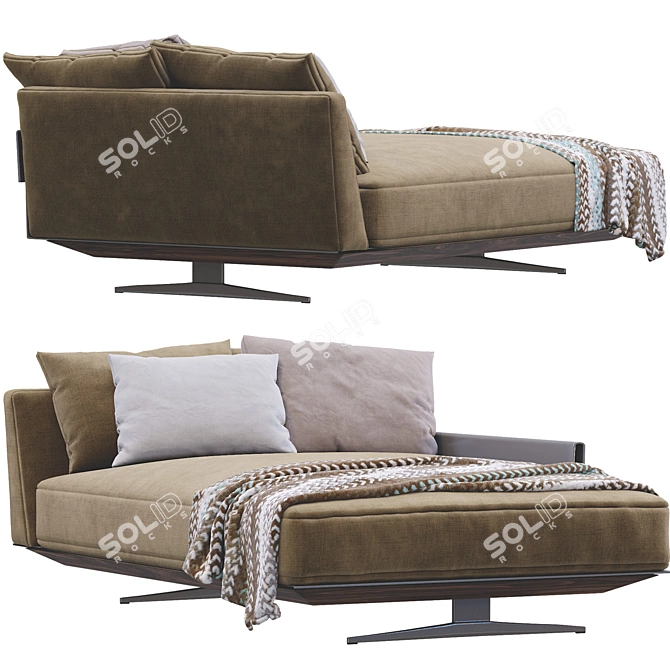 Flexform Bretton Chaise Lounge 3D model image 4