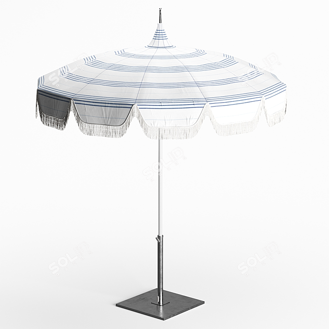 Stripe Fringe Umbrella by Serena & Lily 3D model image 2
