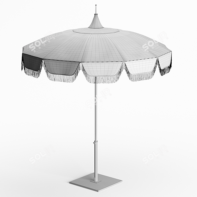 Stripe Fringe Umbrella by Serena & Lily 3D model image 3