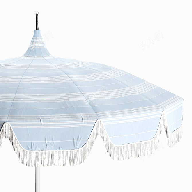 Stripe Fringe Umbrella by Serena & Lily 3D model image 5