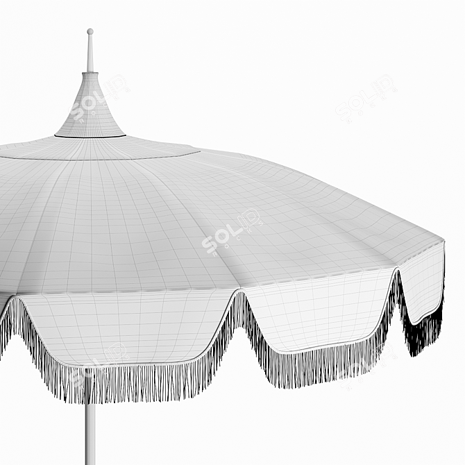 Stripe Fringe Umbrella by Serena & Lily 3D model image 6