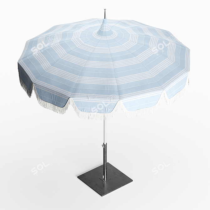 Stripe Fringe Umbrella by Serena & Lily 3D model image 7