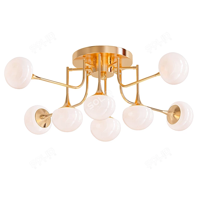 Fleming Flush Mount: Elegant Ceiling Lighting 3D model image 1