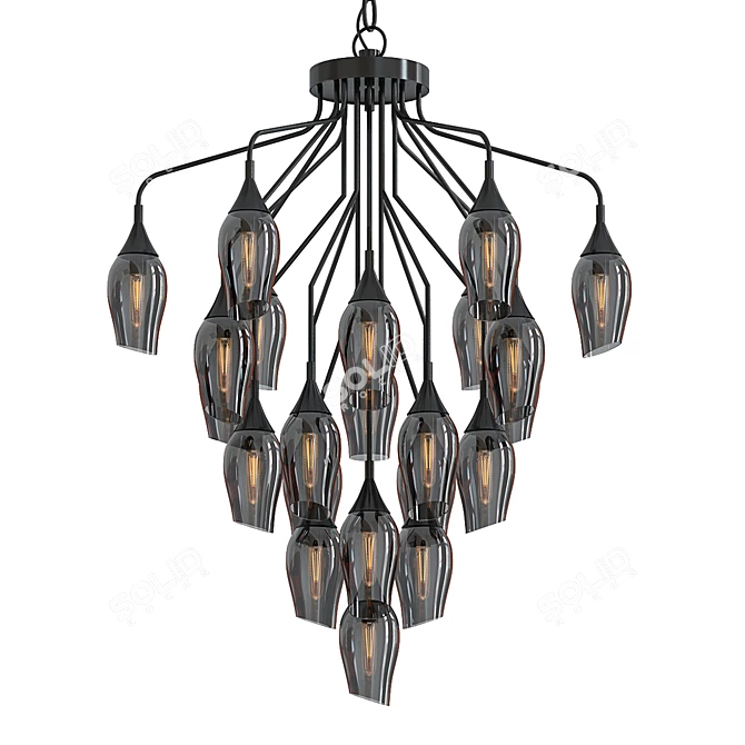 Modern Taper 22 Light Pendant 3D model image 1