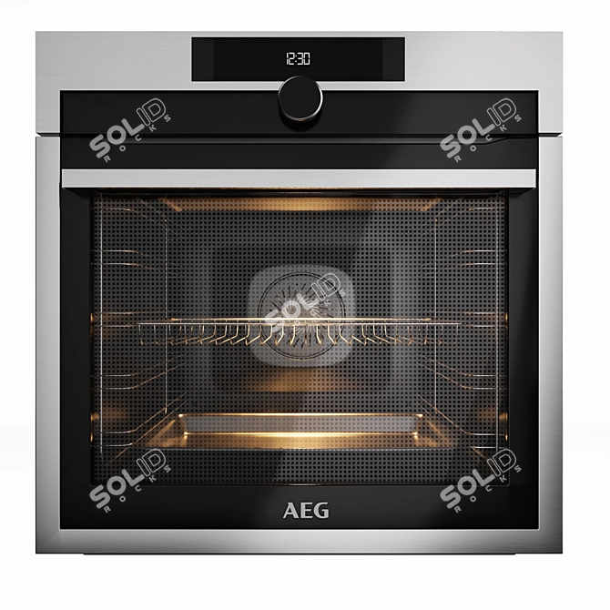 Sleek AEG Appliance Collection: Coffee, Oven, Microwave 3D model image 2