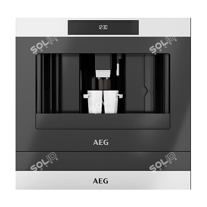 Sleek AEG Appliance Collection: Coffee, Oven, Microwave 3D model image 3