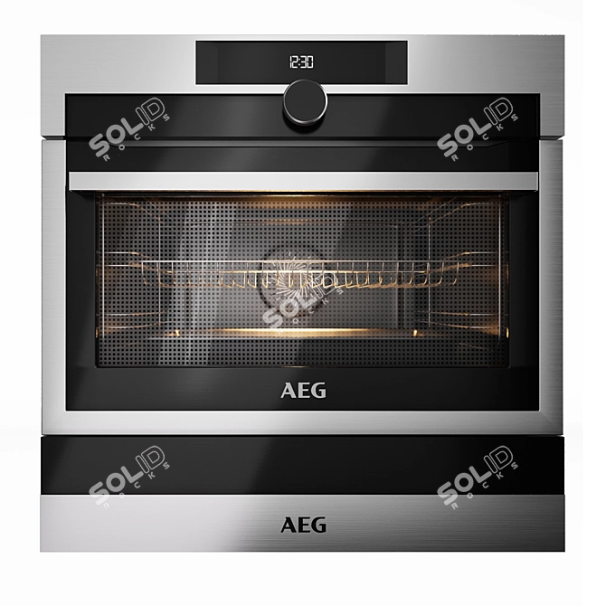 Sleek AEG Appliance Collection: Coffee, Oven, Microwave 3D model image 4