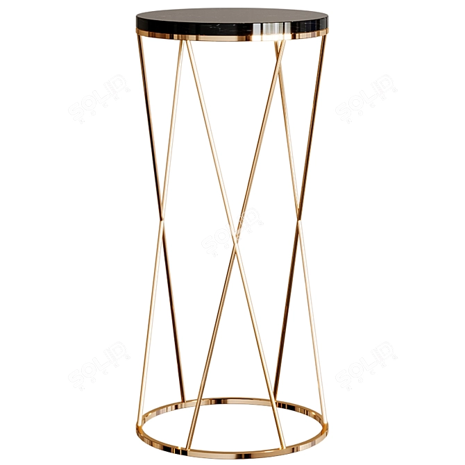 Modern Marble Top Side Table 3D model image 1