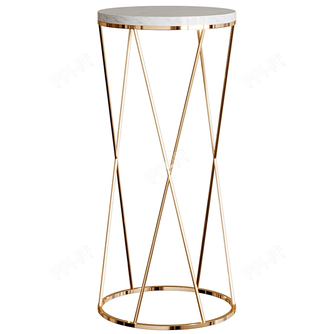 Modern Marble Top Side Table 3D model image 2