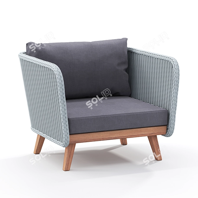 Natural Gray Grace Bay Armchair 3D model image 1