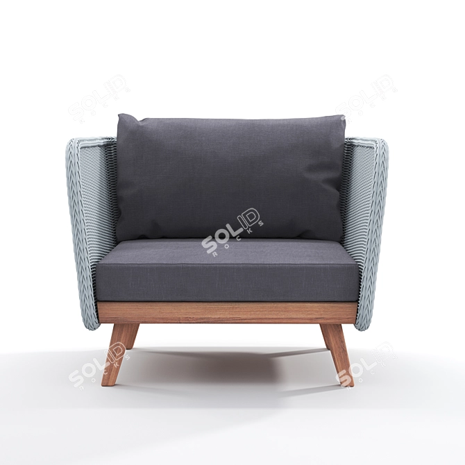 Natural Gray Grace Bay Armchair 3D model image 2