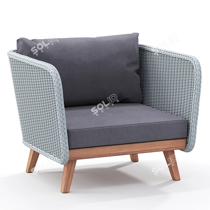 Natural Gray Grace Bay Armchair 3D model image 4