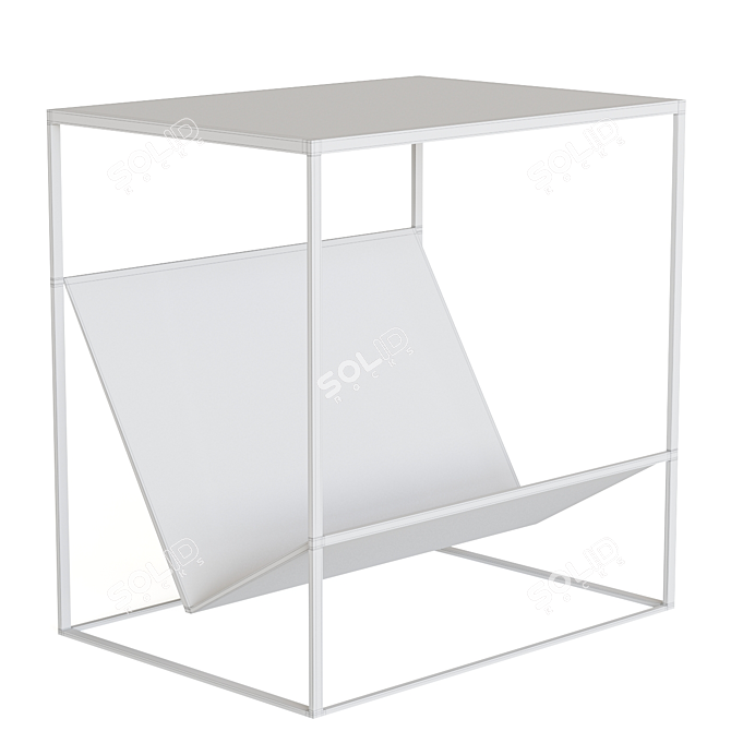 Hiba Bedside Table with Magazine Rack 3D model image 3