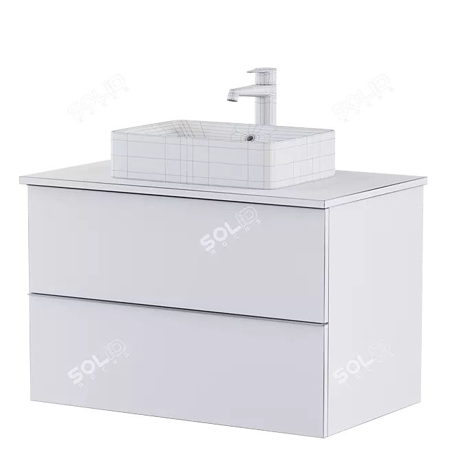 Sleek Bathroom Set: IKEA GODMORGON/TOLKEN/HORVIK 3D model image 5